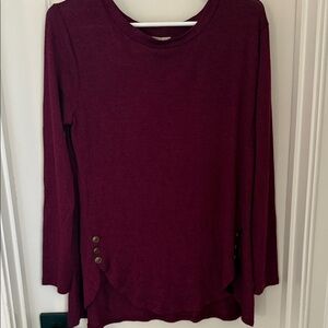 Misia Deep Burgundy Long Sleeve Top